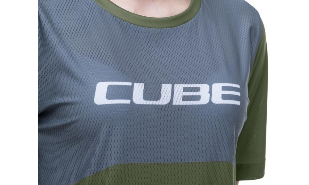 Dviratininko marškinėliai Cube Vertex WS Round Neck TM S/S olive - 5