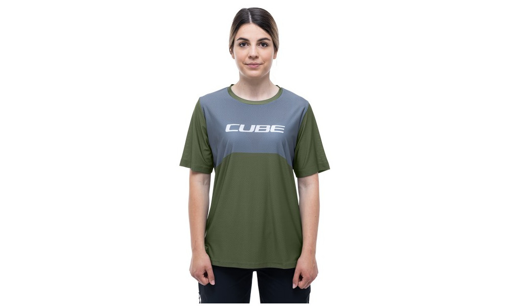 Dviratininko marškinėliai Cube Vertex WS Round Neck TM S/S olive - 7