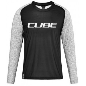 Dviratininko marškinėliai Cube Vertex Round Neck L/S black