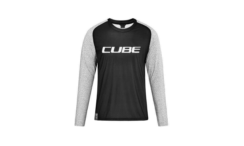 Dviratininko marškinėliai Cube Vertex Round Neck L/S black - 1