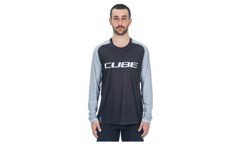 Dviratininko marškinėliai Cube Vertex Round Neck L/S black - 5