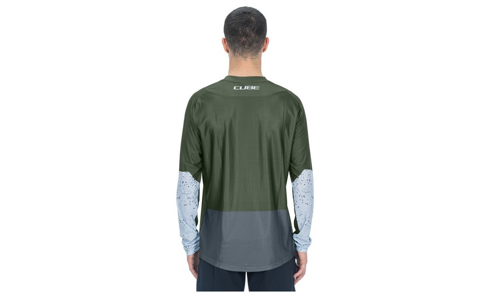 Dviratininko marškinėliai Cube Vertex Round Neck TM L/S olive'n'grey - 4