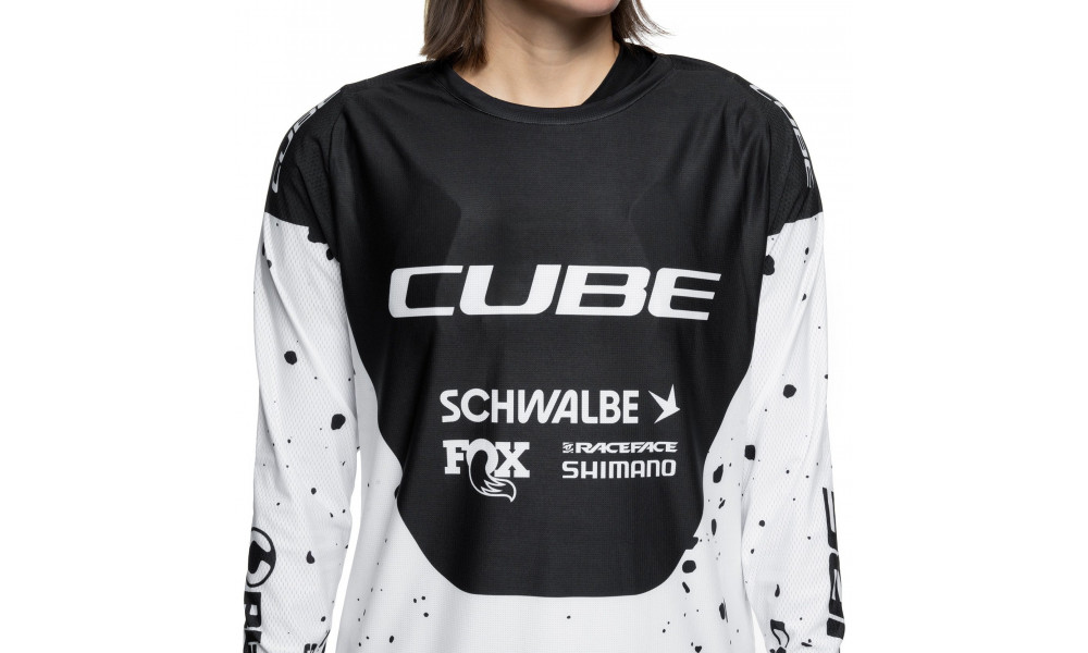 Dviratininko marškinėliai Cube MTB WS X Factory Racing L/S black'n'white - 5