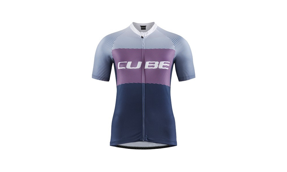 Dviratininko marškinėliai Cube Teamline WS CMPT S/S blue'n'violet - 1