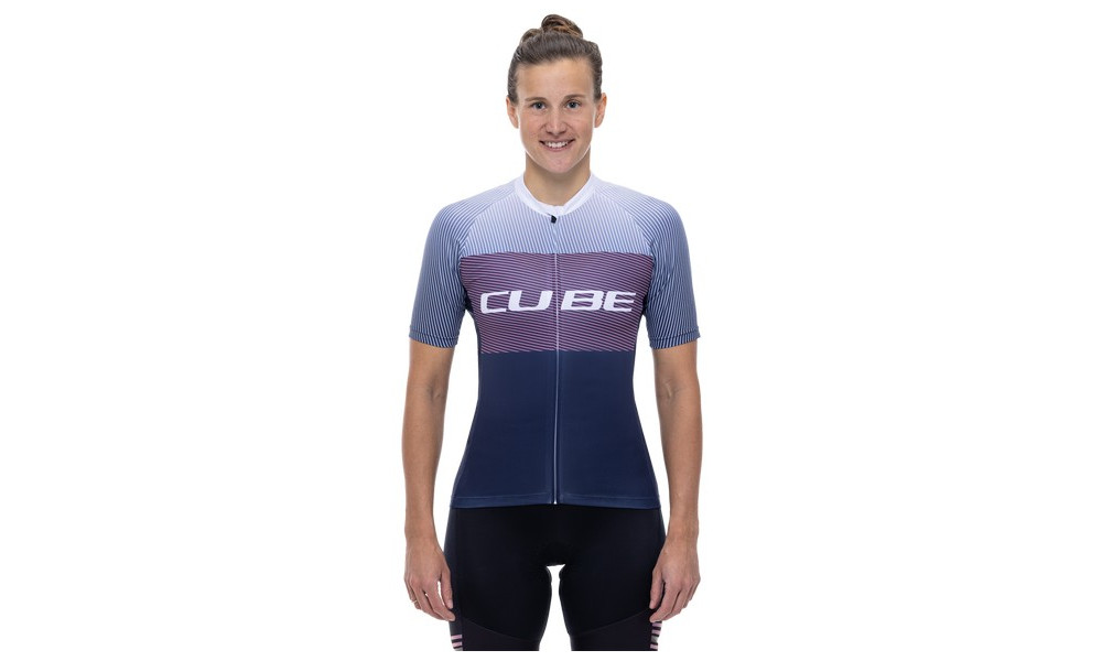 Dviratininko marškinėliai Cube Teamline WS CMPT S/S blue'n'violet - 6