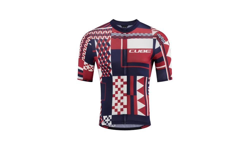 Dviratininko marškinėliai Cube Blackline CMPT S/S blue'n'red'n'beige - 1
