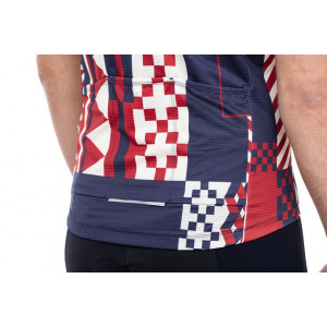 Dviratininko marškinėliai Cube Blackline CMPT S/S blue'n'red'n'beige