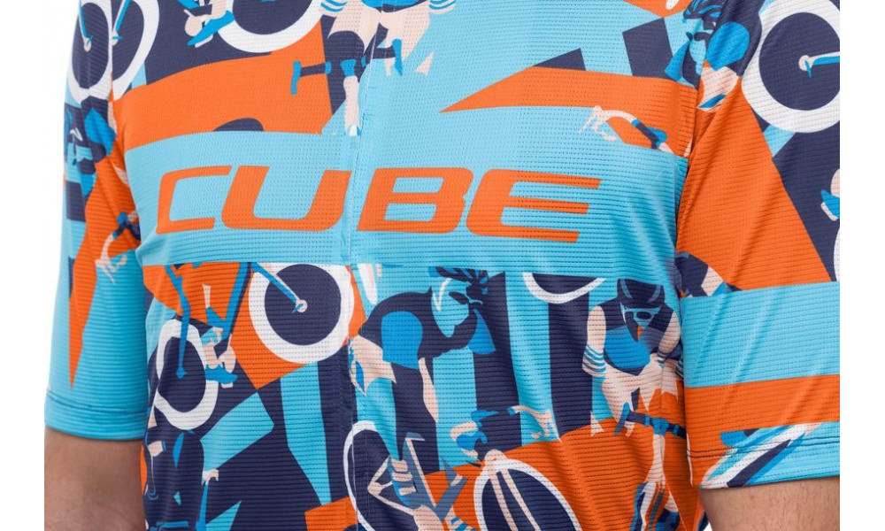 Dviratininko marškinėliai Cube Blackline CMPT S/S blue'n'orange - 2