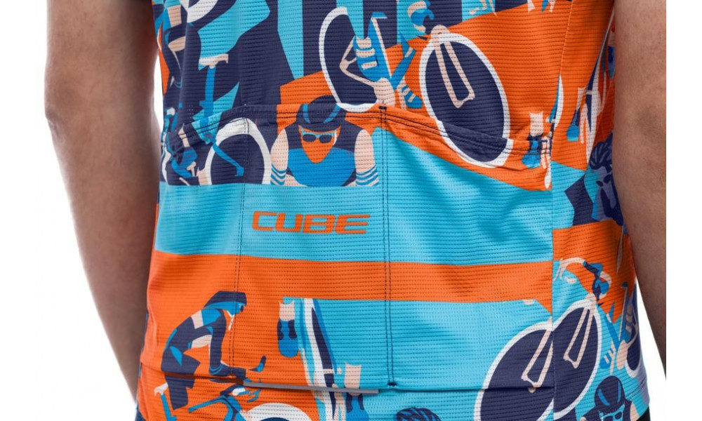 Dviratininko marškinėliai Cube Blackline CMPT S/S blue'n'orange - 3