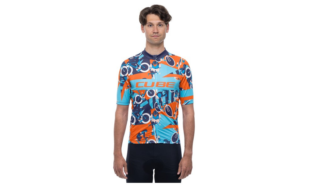 Dviratininko marškinėliai Cube Blackline CMPT S/S blue'n'orange - 5