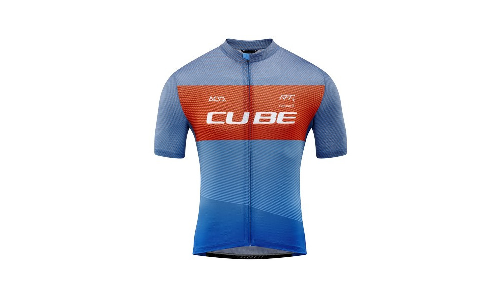 Dviratininko marškinėliai Cube Teamline CMPT S/S blue'n'red'n'grey - 1