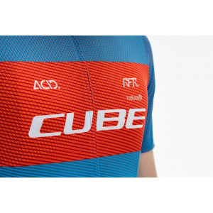 Dviratininko marškinėliai Cube Teamline CMPT S/S blue'n'red'n'grey
