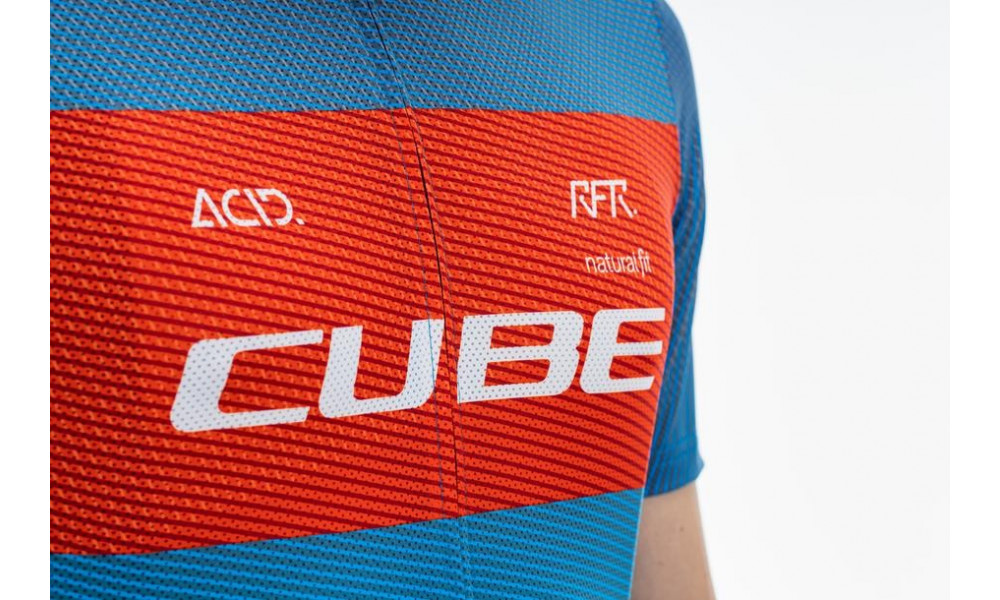 Dviratininko marškinėliai Cube Teamline CMPT S/S blue'n'red'n'grey - 2