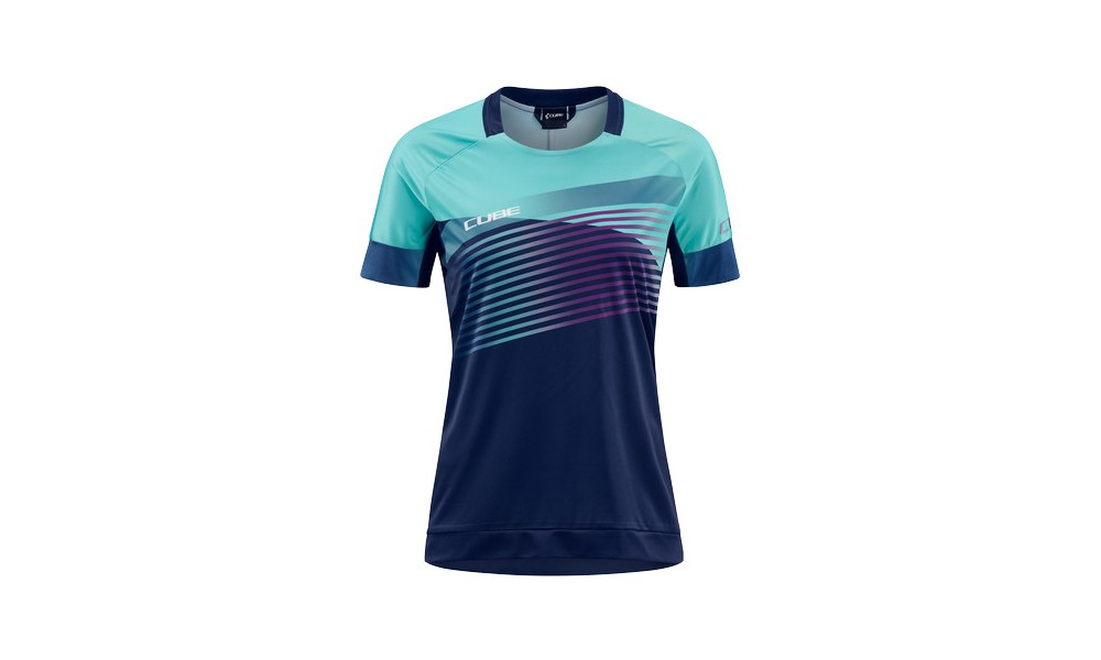 Dviratininko marškinėliai Cube Teamline WS Round Neck S/S blue'n'mint - 1