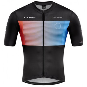 Dviratininko marškinėliai Cube Teamline S/S black'n'blue'n'red