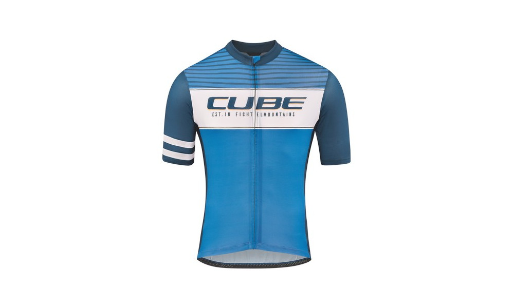 Dviratininko marškinėliai Cube Blackline CMPT S/S blue'n'white - 1