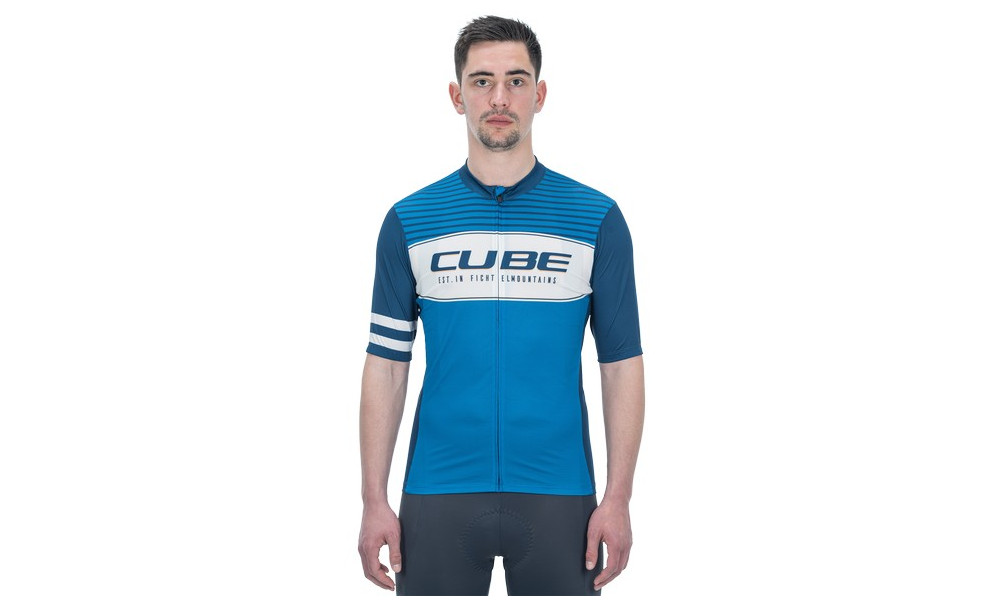 Dviratininko marškinėliai Cube Blackline CMPT S/S blue'n'white - 5