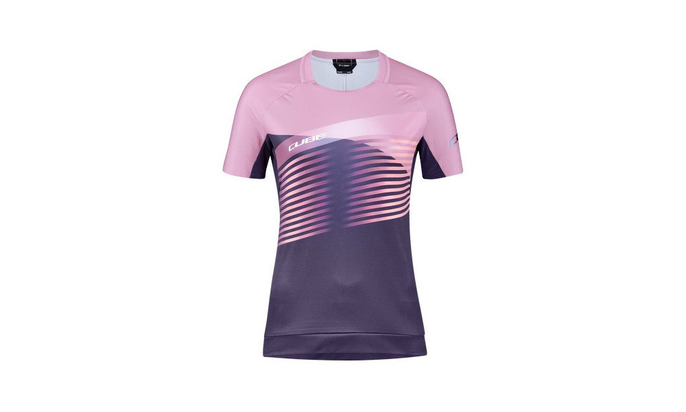 Dviratininko marškinėliai Cube Teamline WS Round Neck S/S violet'n'rose - 1