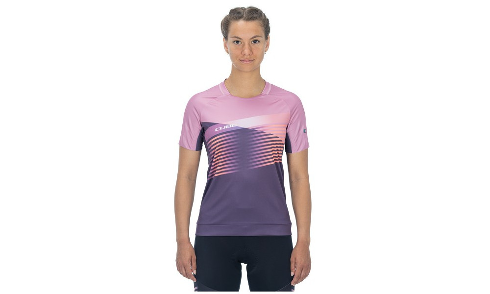 Dviratininko marškinėliai Cube Teamline WS Round Neck S/S violet'n'rose - 5