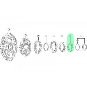 Galinė žvaigždutė Shimano XT CS-M771 for 34/36T (BJ/BK)