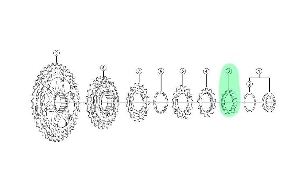 Galinė žvaigždutė Shimano XT CS-M771 for 34/36T (BJ/BK) 