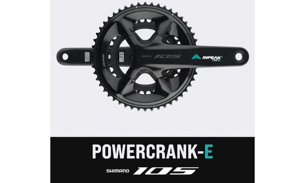 Priekinis žvaigždžių blokas su galios matuokliu INPEAK Twin2 Shimano 105 FC-R7100 52-36T - 10