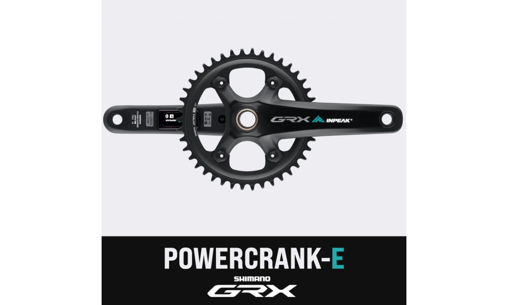 Priekinis žvaigždžių blokas su galios matuokliu INPEAK Twin2 Shimano GRX FC-RX820-1 42T - 2