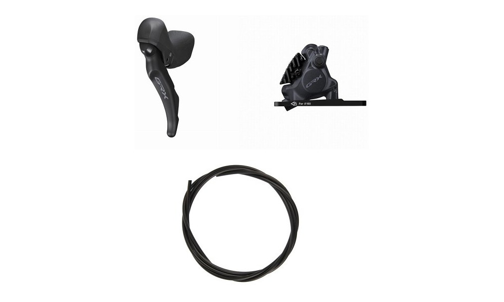 Diskiniai stabdžiai priekiniai Shimano GRX ST-RX600 (L) + BR-RX410 (F) J-kit flat 2x11-speed 