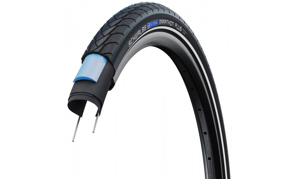 Padanga 28" Schwalbe Marathon Plus HS 348, Perf Wired 32-622 Black-Reflex - 3