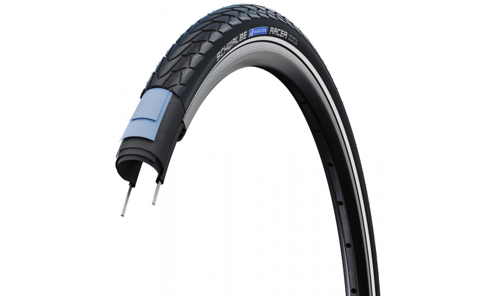 Padanga 28" Schwalbe Marathon Racer HS 429, Perf Wired 35-622 / 28x1.35 Black-Reflex - 2
