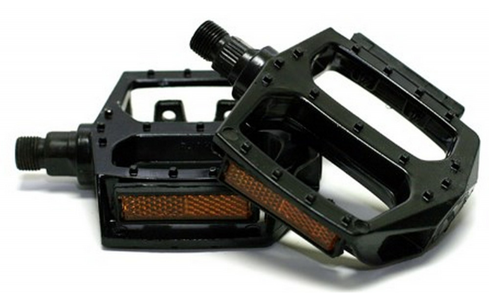 Pedalai Azimut BMX Platform Alu 9/16" su guoliais ir atšvaitais black (1014) - 2