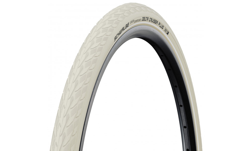 Padanga 28" Schwalbe Delta Cruiser Plus HS 431, Active Wired 37-622 / 28x1.40 Creme-Reflex - 1
