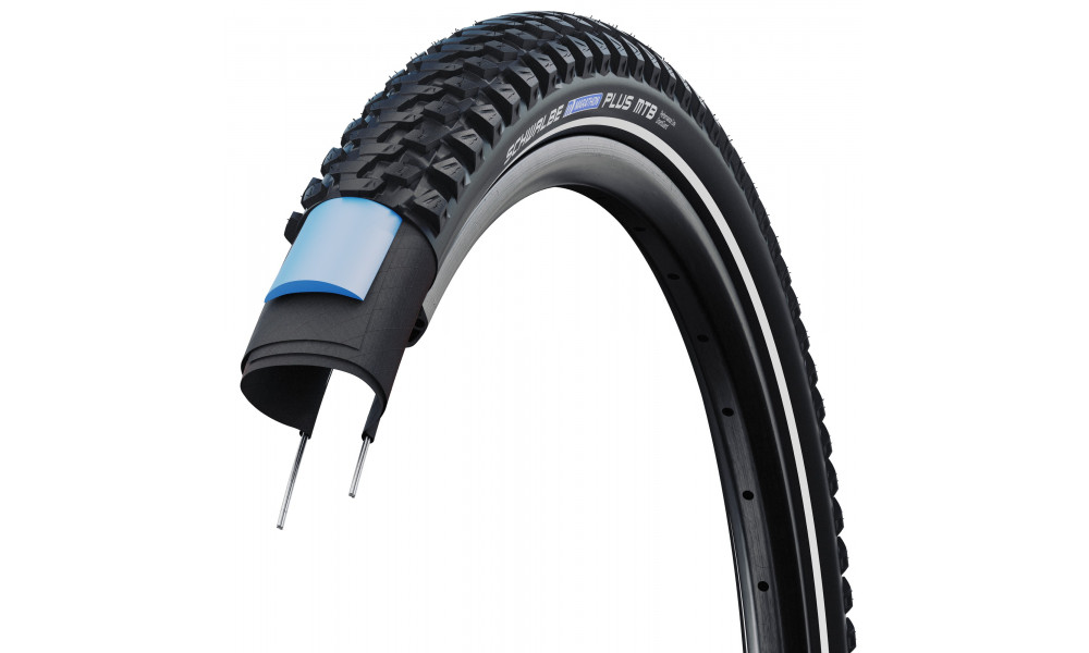 Padanga 26" Schwalbe Marathon Plus MTB HS 468 Perf Wired 54-559 / 26x2.10 Black-Reflex - 3