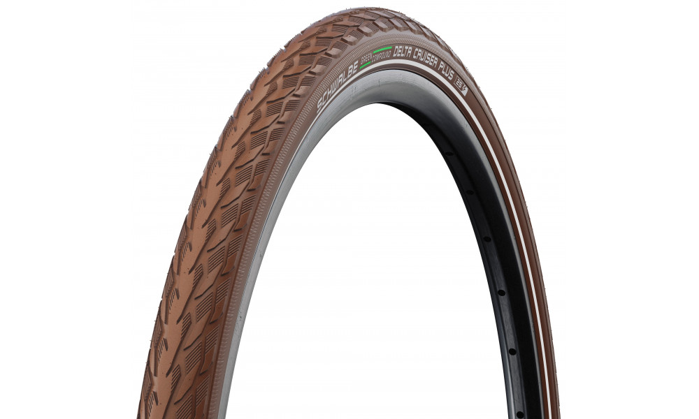 Padanga 28" Schwalbe Delta Cruiser Plus HS 431 Active Wired 37-622 / 28x1.40 Brown-Reflex - 1