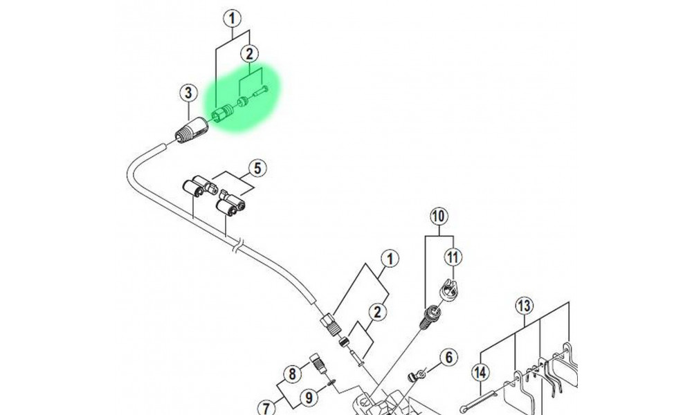 Diskinių stabdžių žarnelės tvirtinimo elementai Shimano SM-BH59 su varžtu - 1