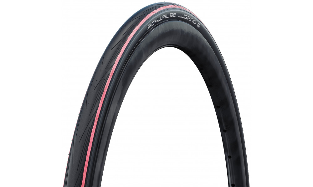 Padanga 28" Schwalbe Lugano II HS 471 Active Fold 25-622 / 700x25C Red Stripes 