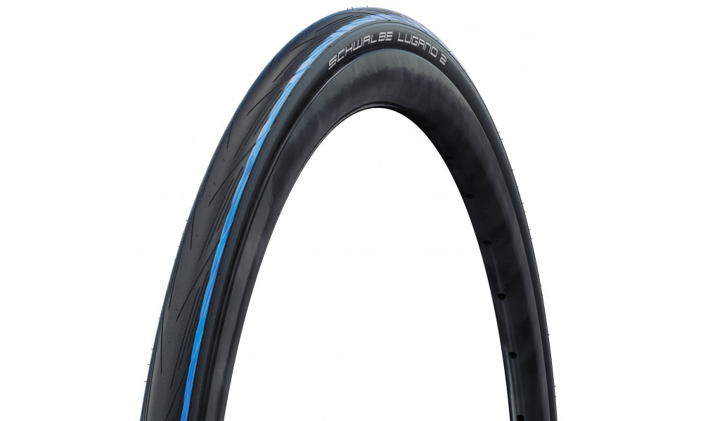 Padanga 28" Schwalbe Lugano II HS 471, Active Wired 25-622 / 700x25C Blue Stripes 