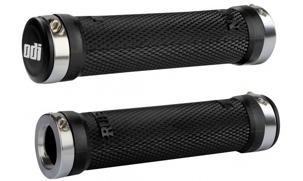 Vairo rankenėlės ODI Ruffian MTB Lock-On Bonus Pack Black/Silver 