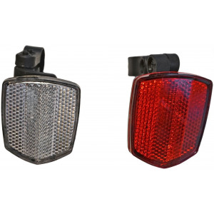 Dviračio aksesuarai "Atšvaitai" Azimut baltas ir raudonas su laikikliais