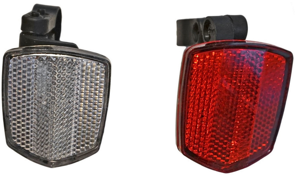 Dviračio aksesuarai "Atšvaitai" Azimut baltas ir raudonas su laikikliais - 2