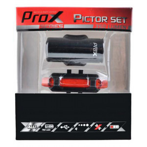 Apšvietimo komplektas ProX Pictor CREE 350Lm + 10Lm USB red