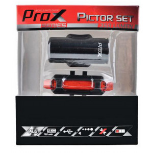 Apšvietimo komplektas ProX Pictor CREE 350Lm + 10Lm USB black