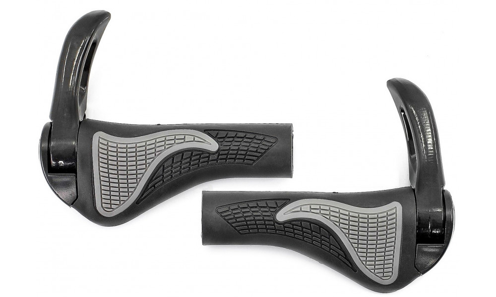 Vairo rankenėlės Azimut Ergo + Bar-Ends adjustable Alu 140mm black-grey - 1