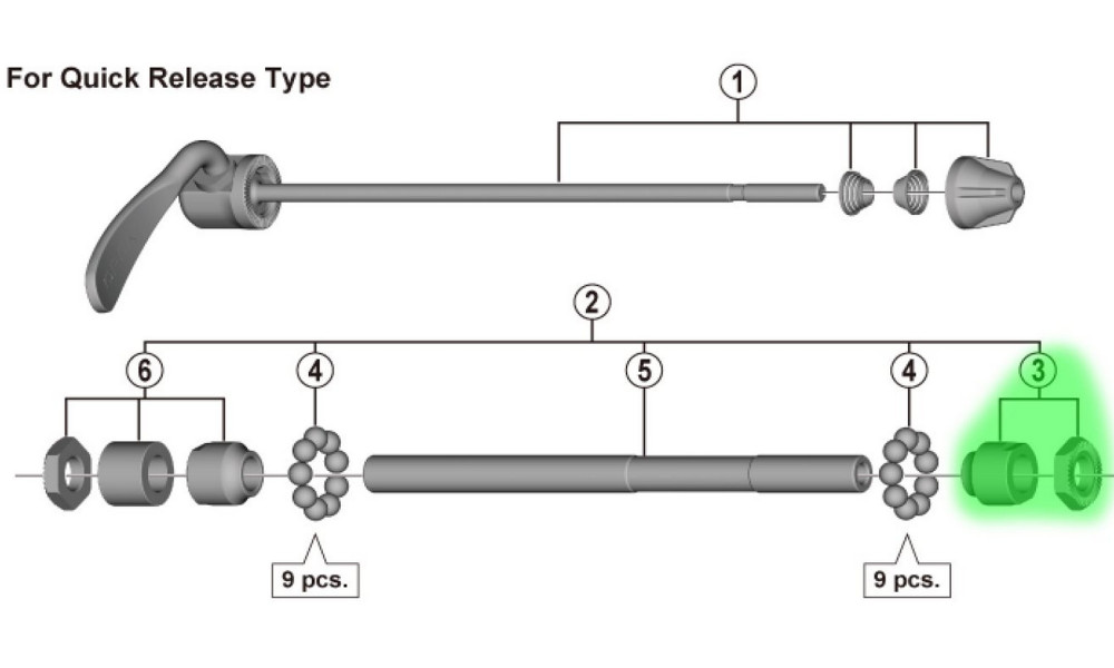 Konusas ir veržlė įvorei Shimano FH-TX500 right - 2