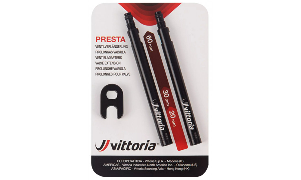 Ventilio prailginimas Vittoria 60mm (2vnt. in alu + spanner) 