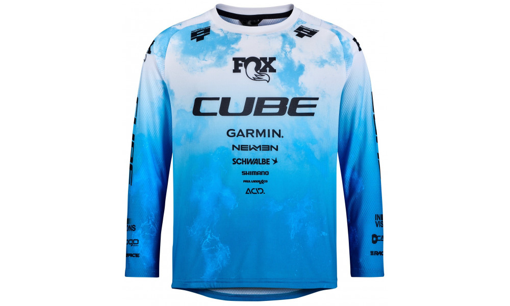 Dviratininko marškinėliai Cube MTB Rookie X Actionteam L/S black'n'blue - 1