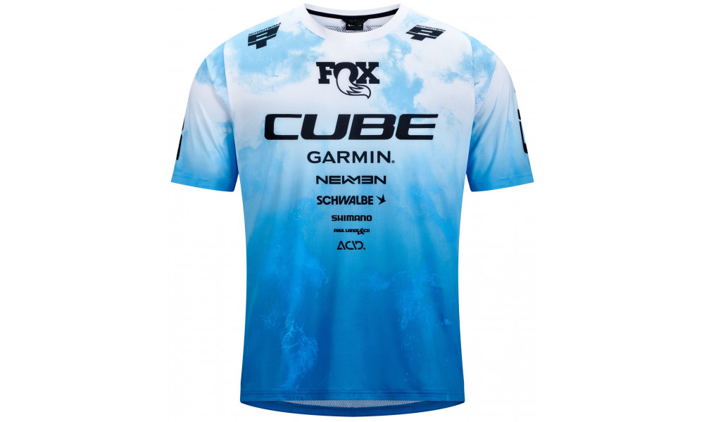Dviratininko marškinėliai Cube MTB X Actionteam S/S blue'n'green - 1