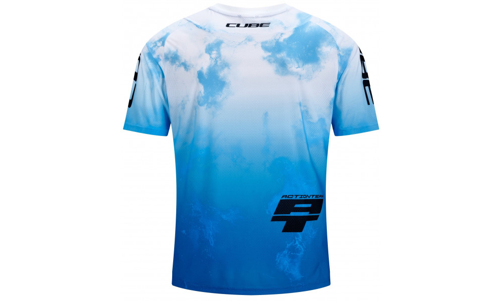 Dviratininko marškinėliai Cube MTB X Actionteam S/S blue'n'green - 2