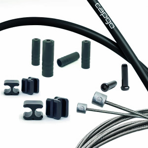 Pavarų troselių komplektas Capgo BL Doube(2x) stainless Shimano/Sram Road & MTB black