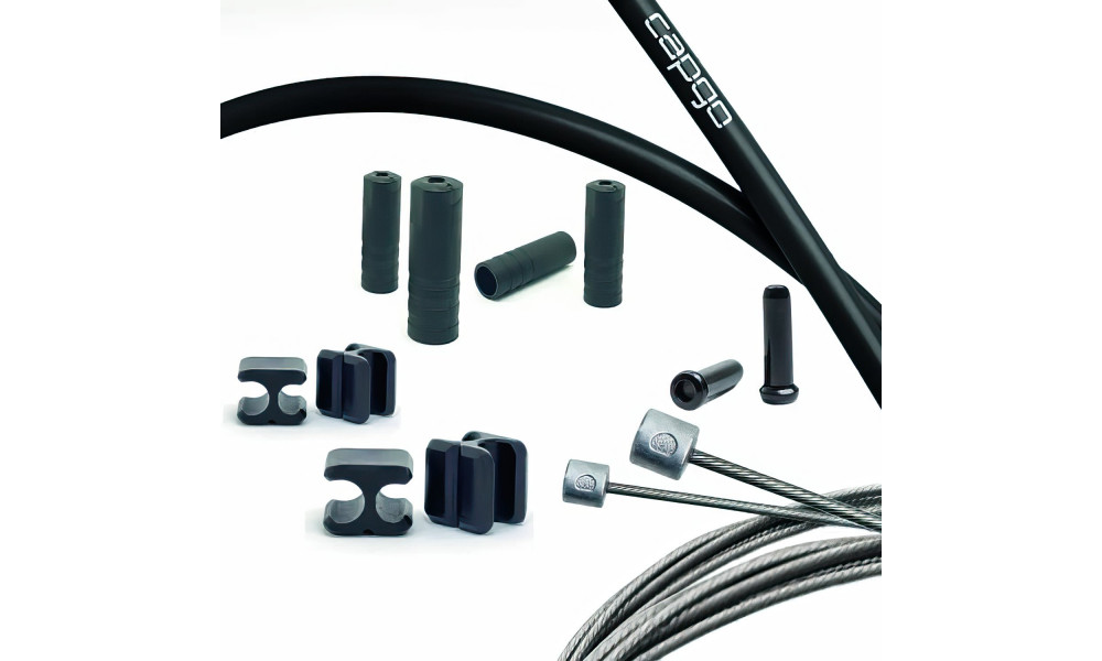 Pavarų troselių komplektas Capgo BL Doube(2x) stainless Shimano/Sram Road & MTB black 